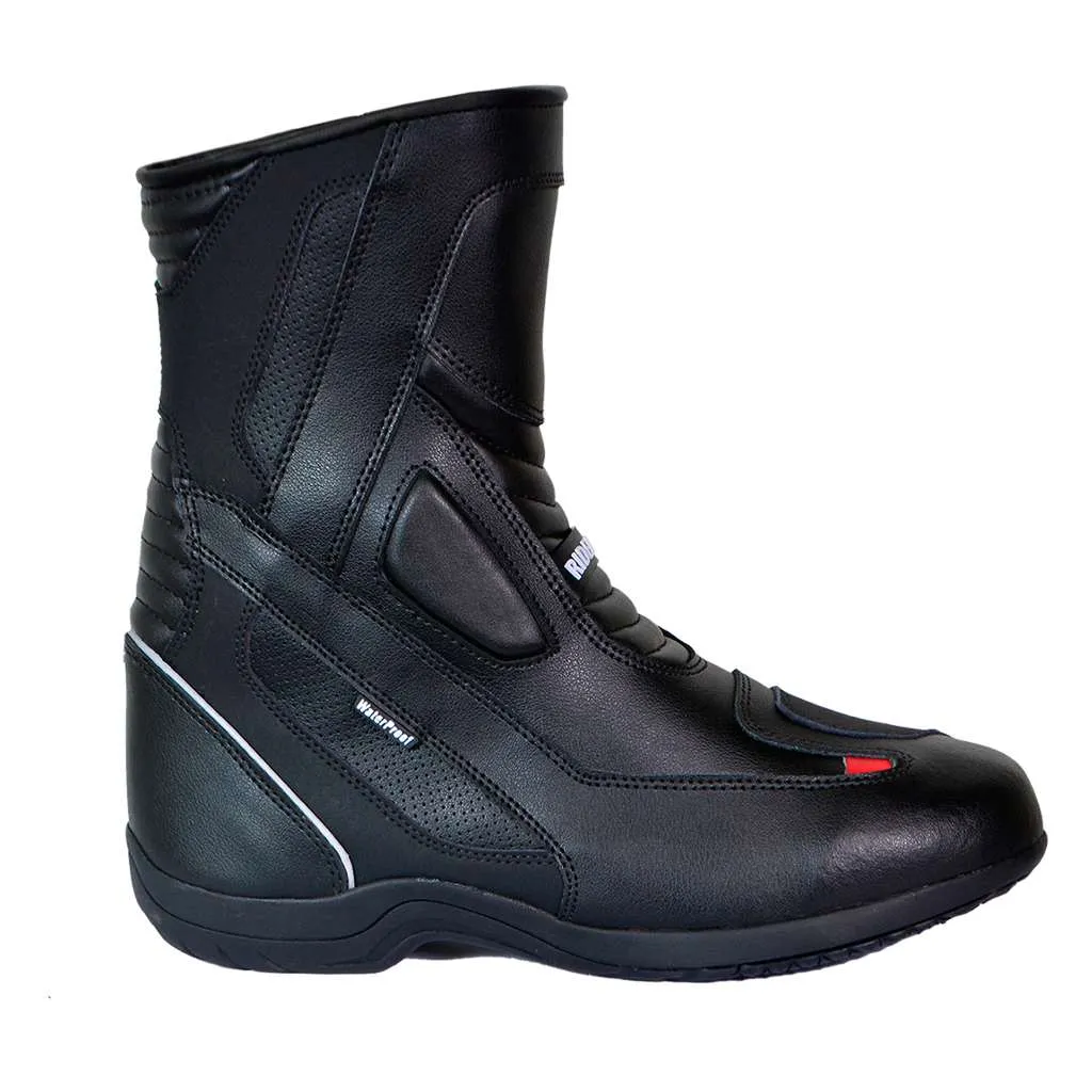 RIDERACT® Waterproof Motorcycle Boots Black Surface