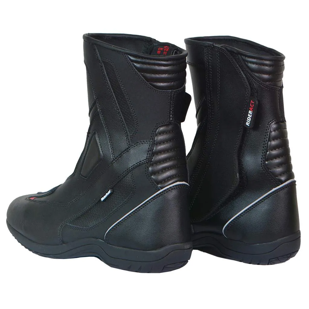 RIDERACT® Waterproof Motorcycle Boots Black Surface