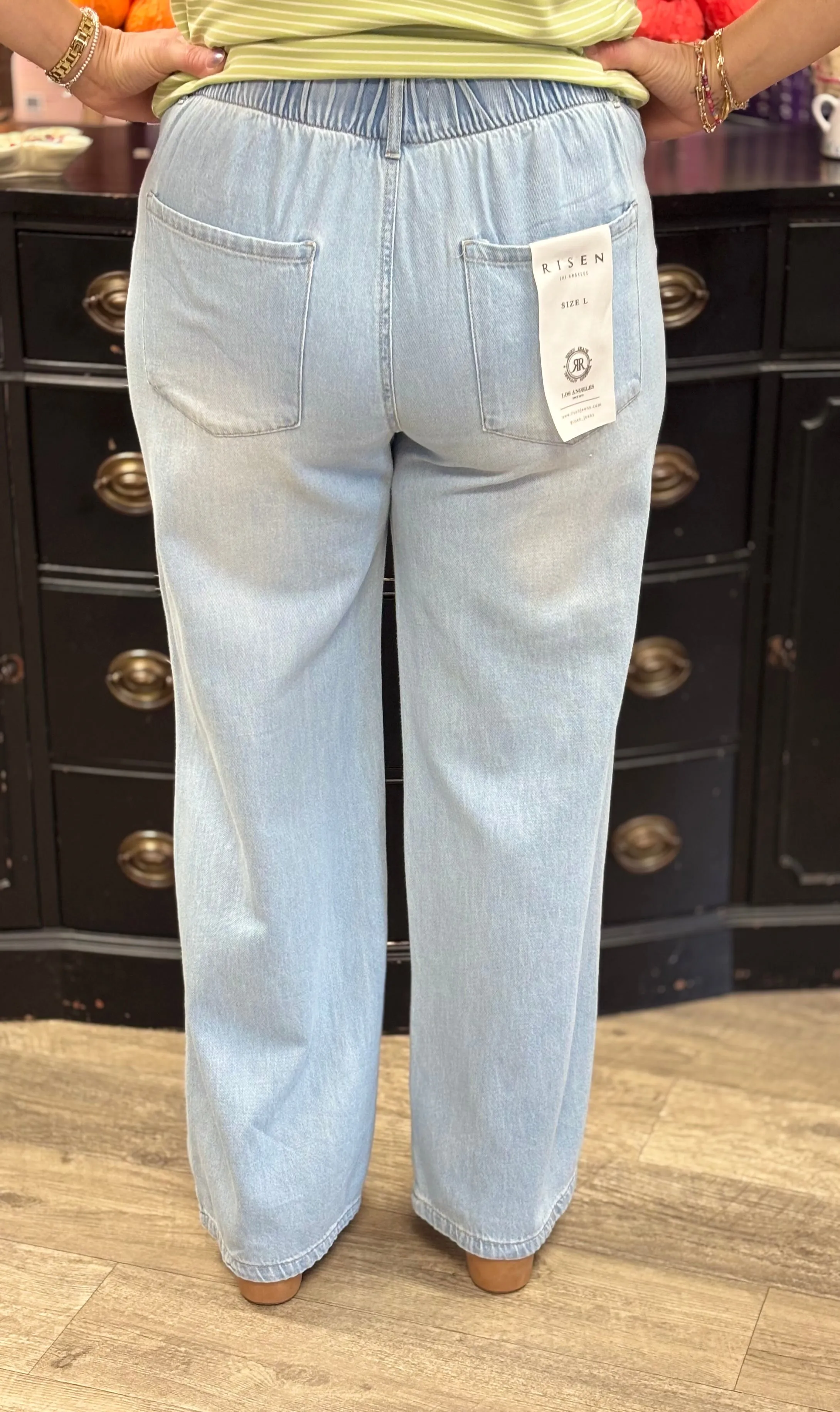 Risen High Rise Ankle Wide Baggy Jeans