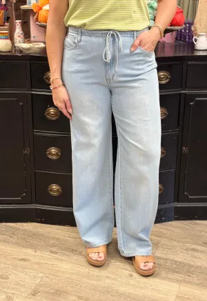 Risen High Rise Ankle Wide Baggy Jeans