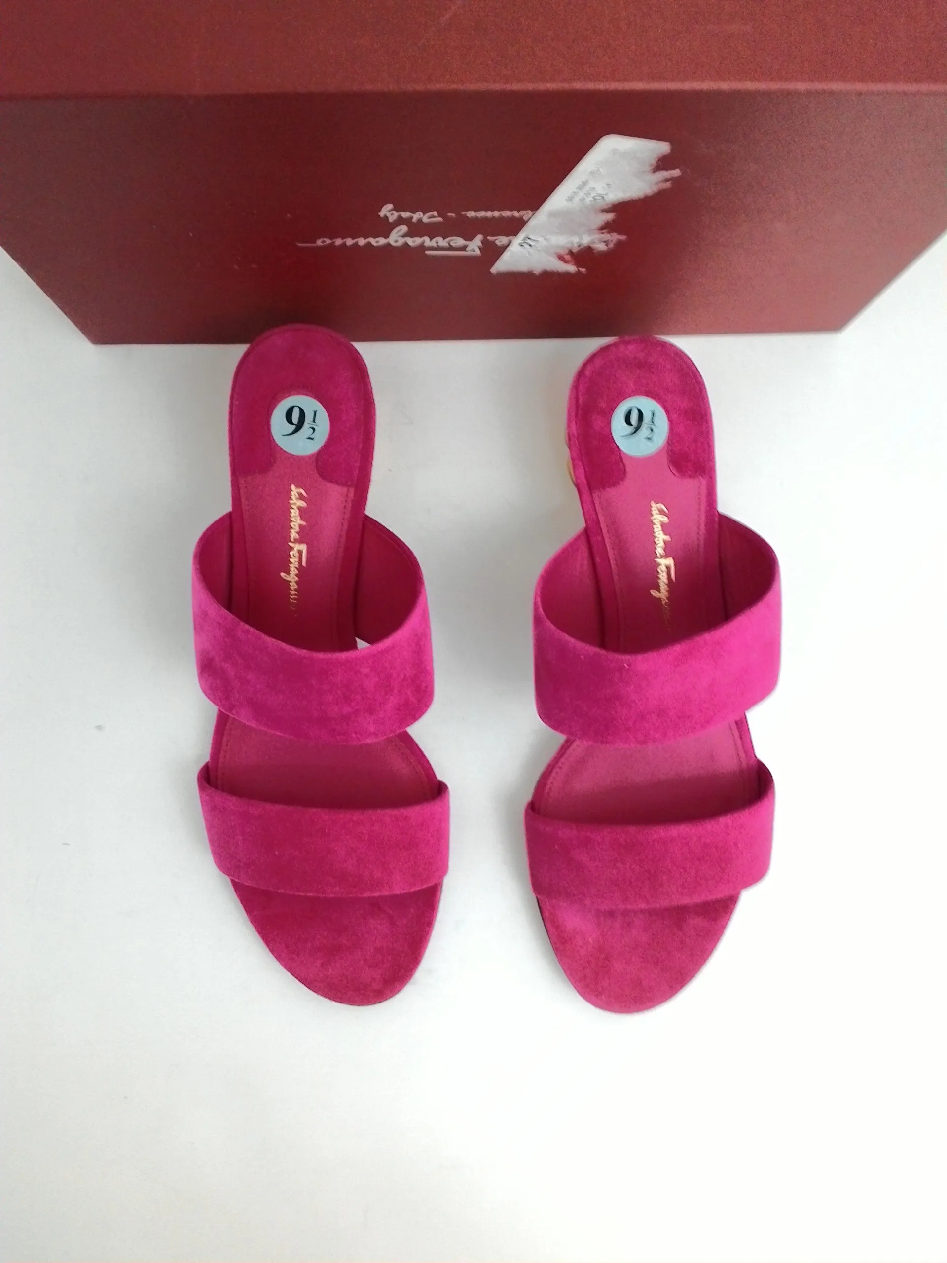Salvatore Ferragamo Women's Belluno New Blush Patent Calf Size 9.5 B