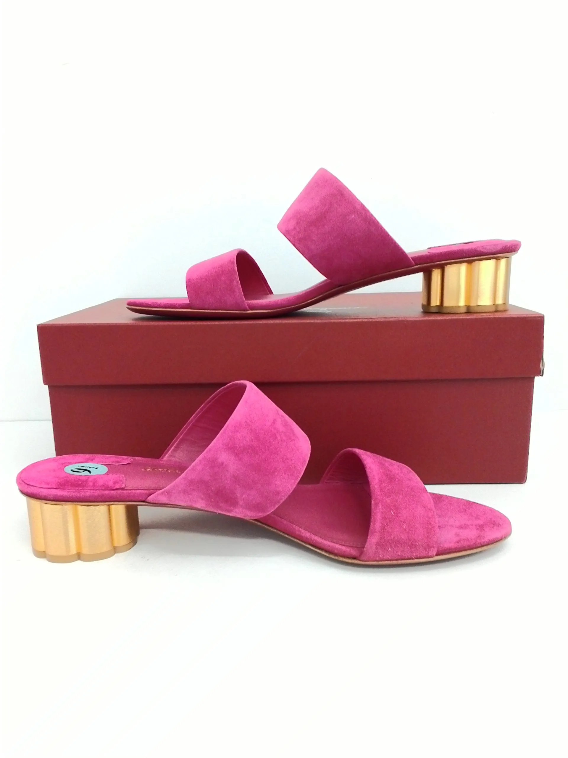 Salvatore Ferragamo Women's Belluno New Blush Patent Calf Size 9.5 B