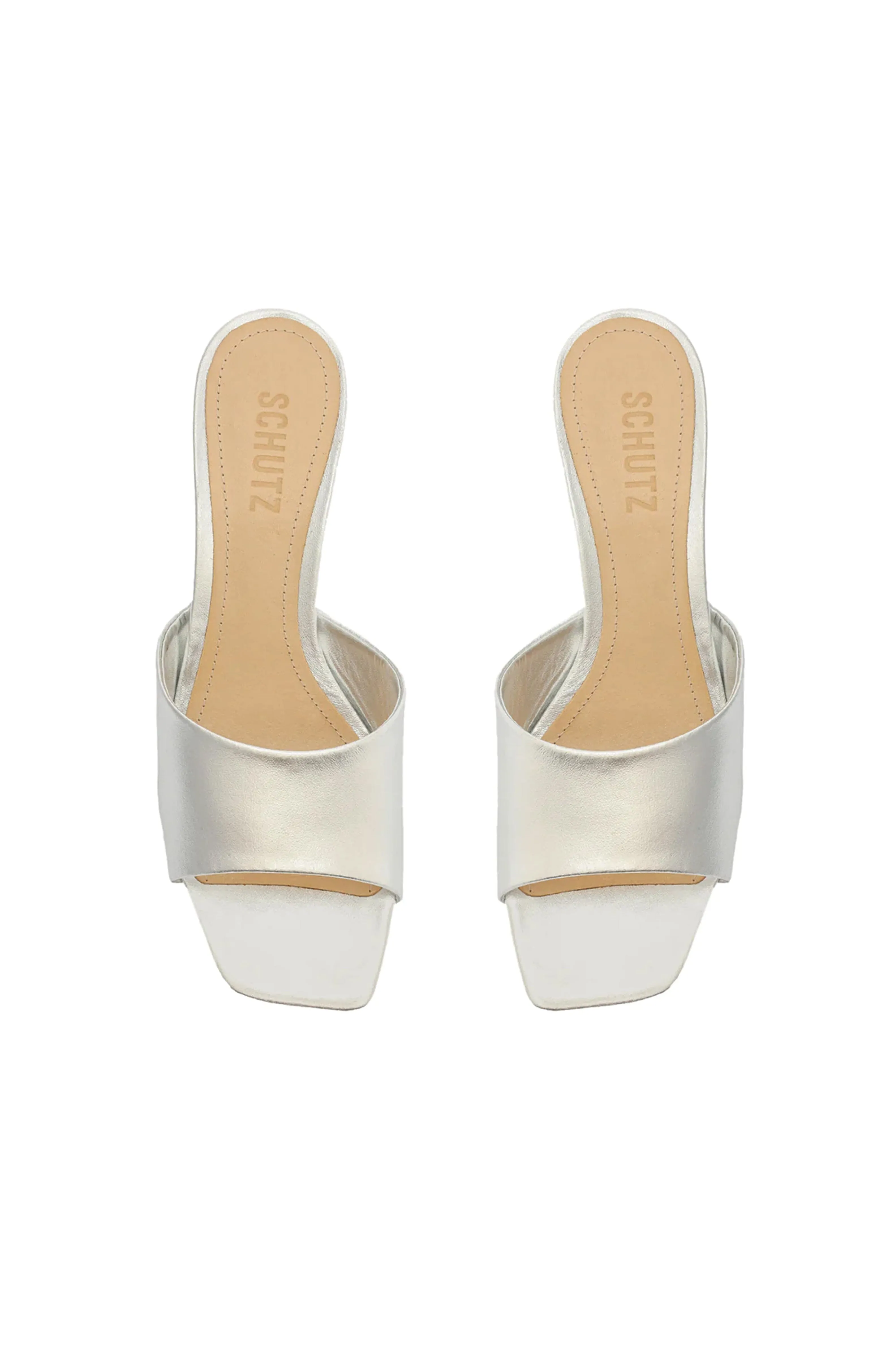 SCHUTZ | Dethalia Metallic Leather Sandal - Prata