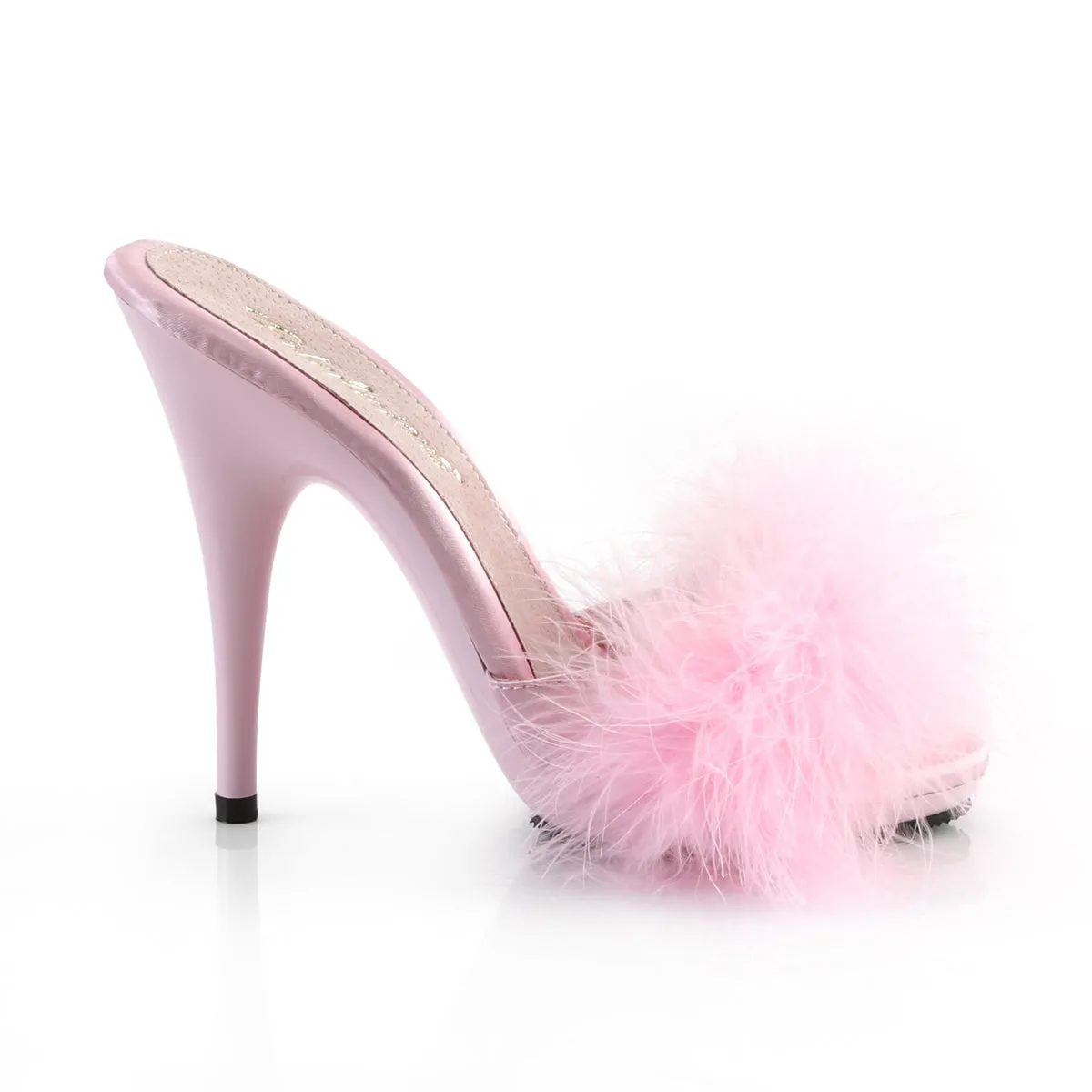 Sexy Marabou Baby Pink Slides
