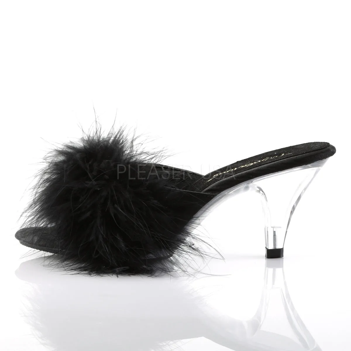 Sexy Marabou Black Slippers