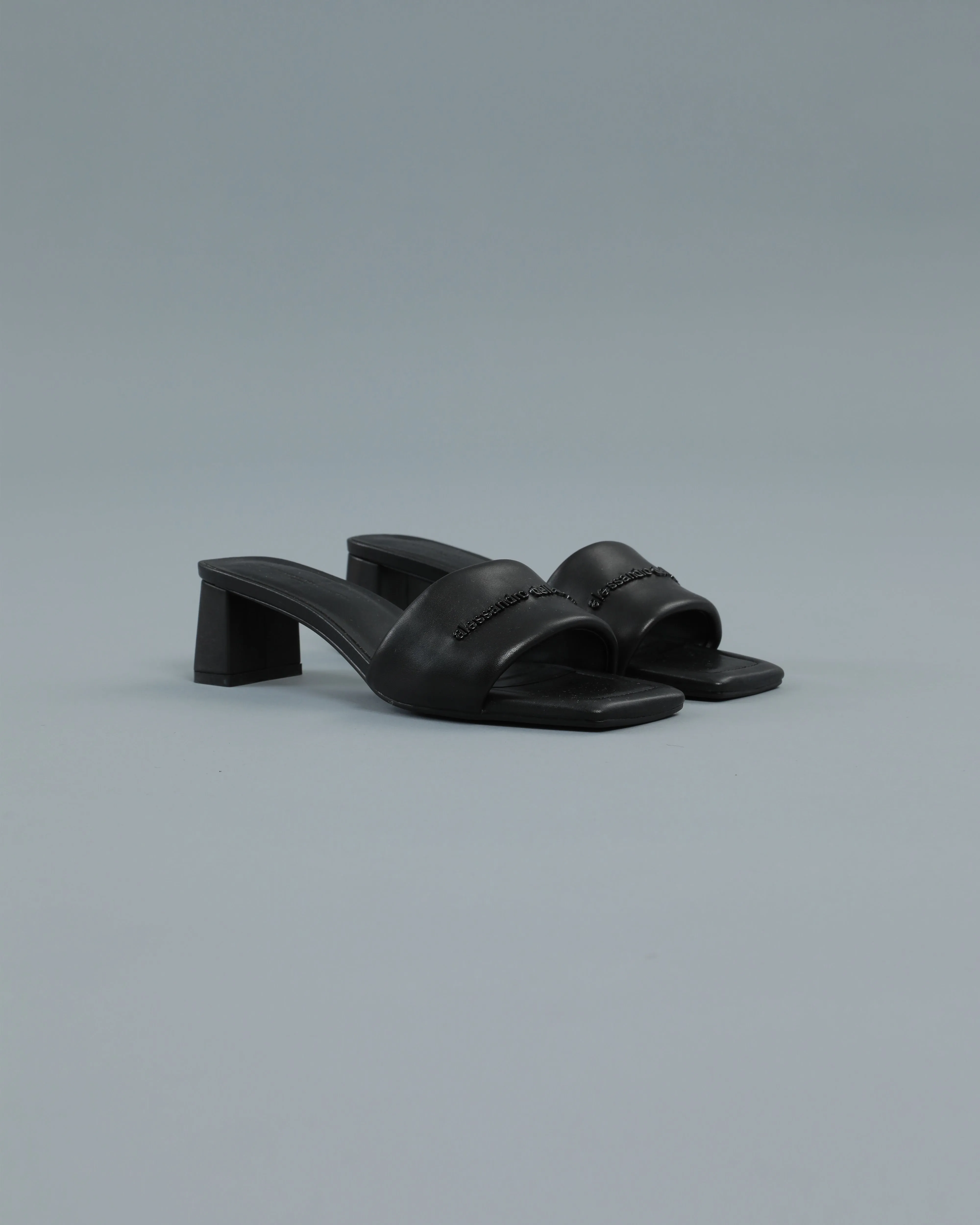 Square Toe Block Heeled Mule