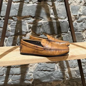 Tod's Beige Yellow Leather Penny Driving Loafers
