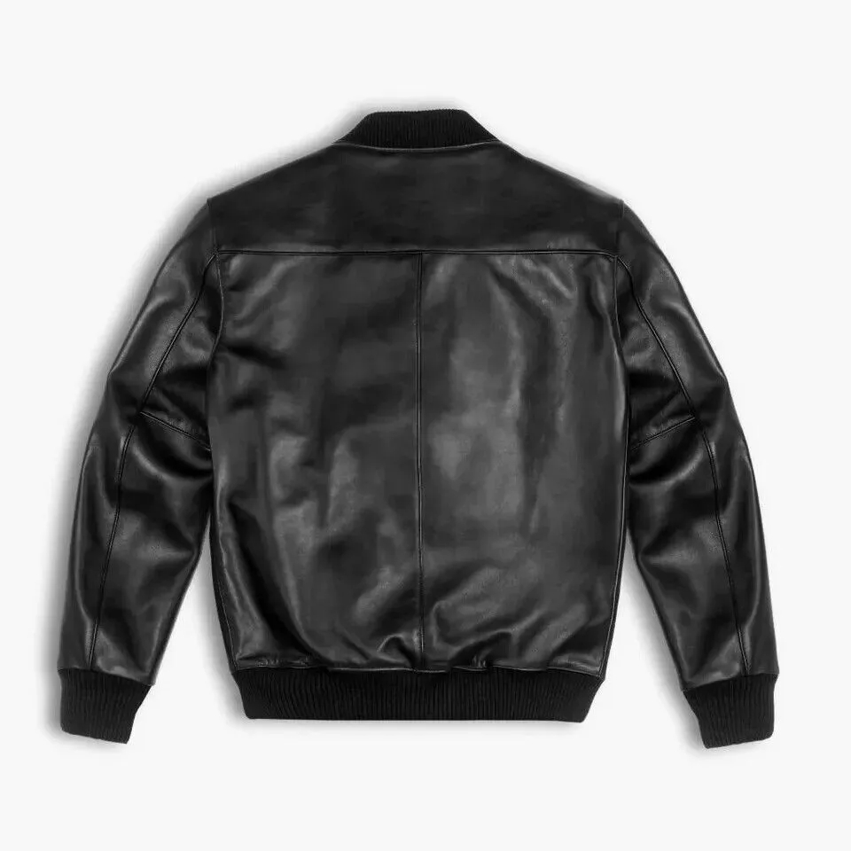 Turo Genuine Real Leather Jacket Men Black Biker Motorcycle