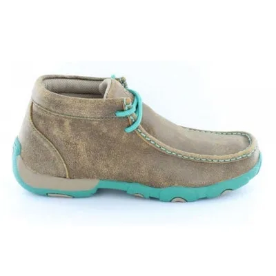 Twisted X Ladies Brown/turquoise Driving Mocs WDM0020