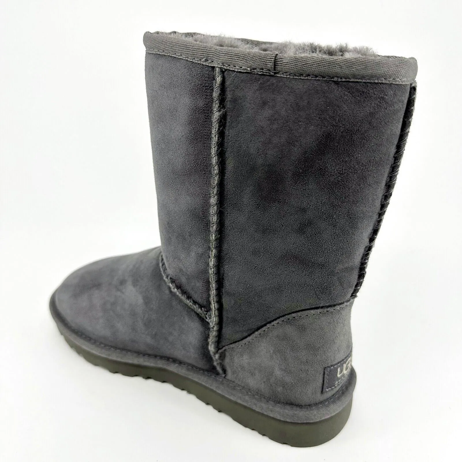 UGG Classic Short Grey Womens Size 6 Sheepskin Suede Boots