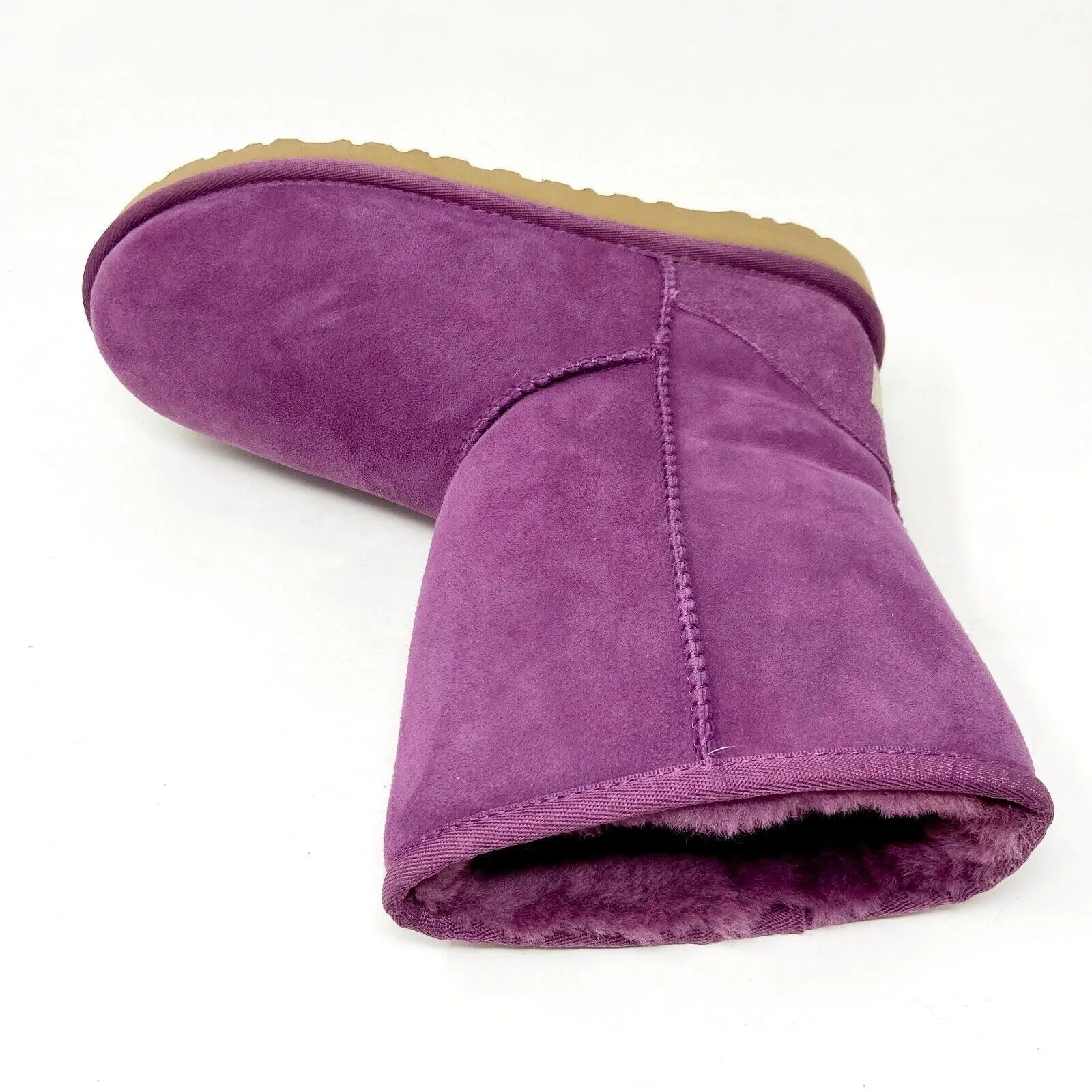 UGG Classic Short Purple Brown Sheepskin Kids Girls Size 6 Boots 5251Y