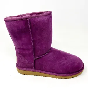 UGG Classic Short Purple Brown Sheepskin Kids Girls Size 6 Boots 5251Y