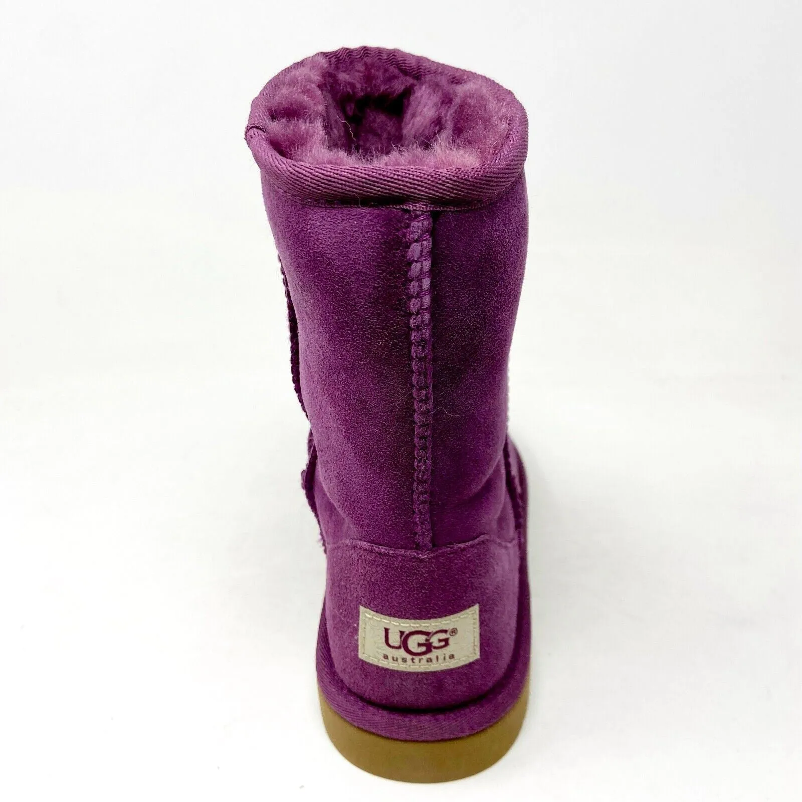 UGG Classic Short Purple Brown Sheepskin Kids Girls Size 6 Boots 5251Y