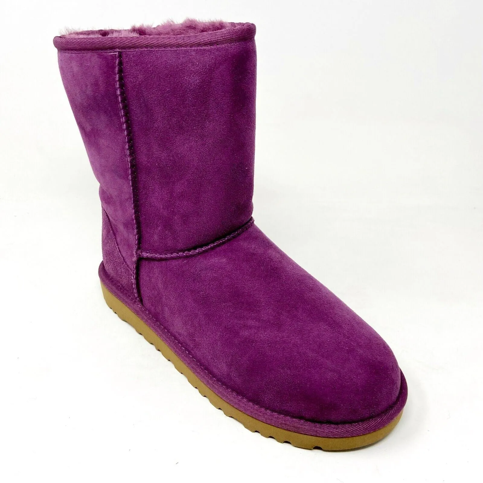 UGG Classic Short Purple Brown Sheepskin Kids Girls Size 6 Boots 5251Y