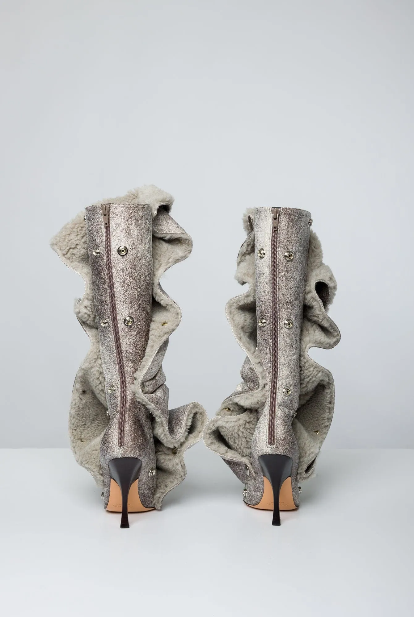 Y/Project Snap Boots in Light Grey